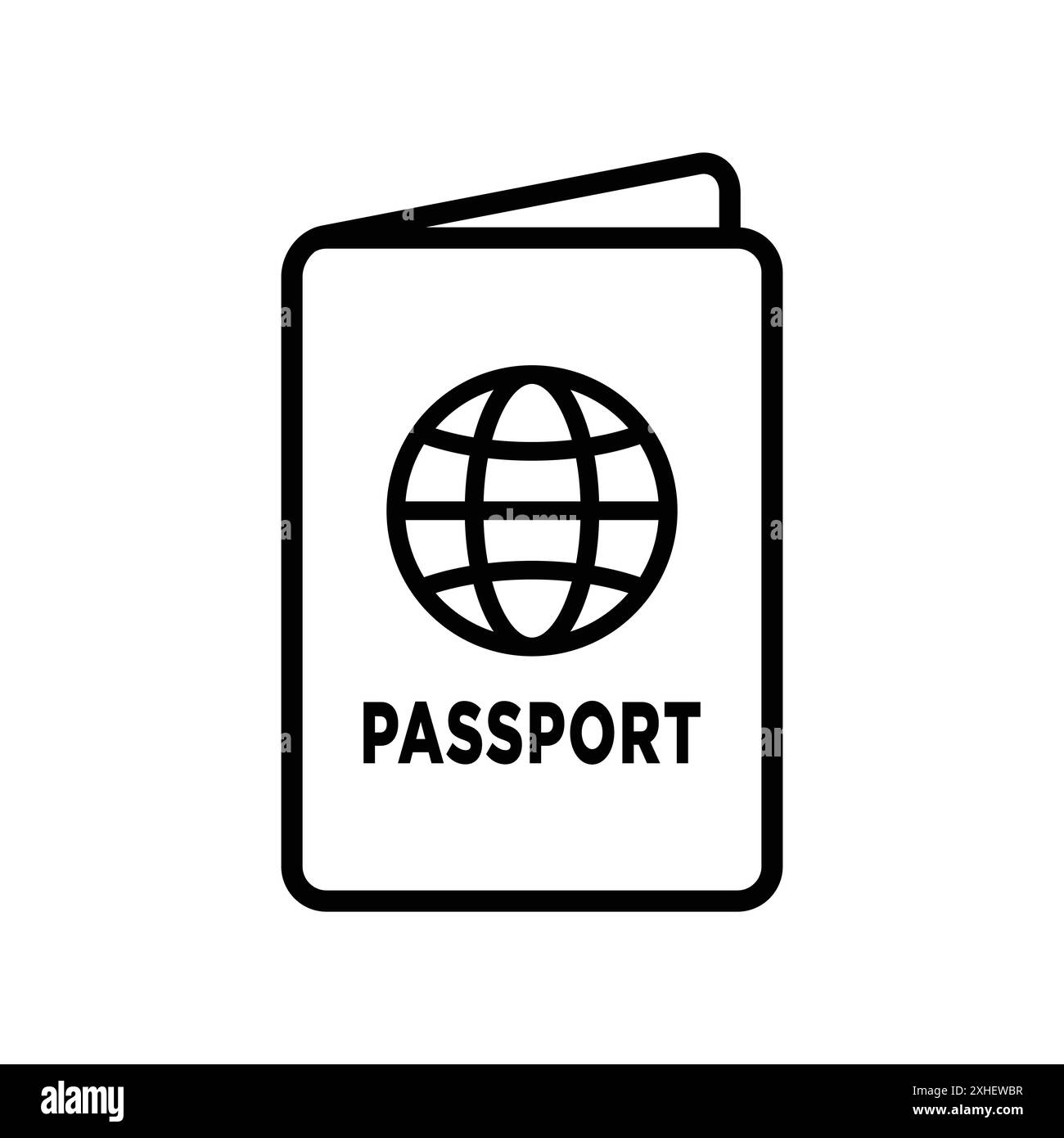 modello di disegno vettoriale dell'icona passport su sfondo bianco Illustrazione Vettoriale