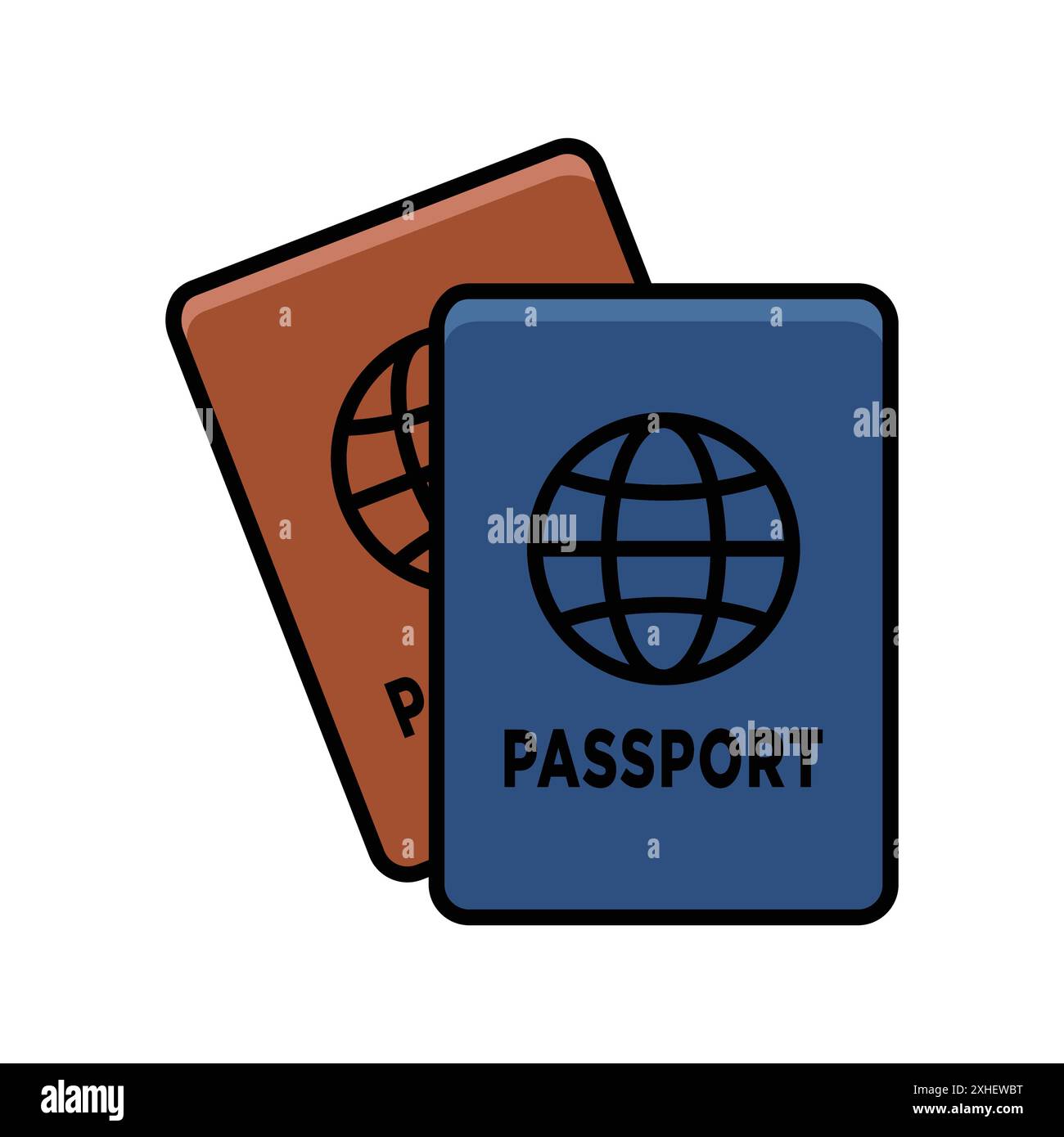 modello di disegno vettoriale dell'icona passport su sfondo bianco Illustrazione Vettoriale