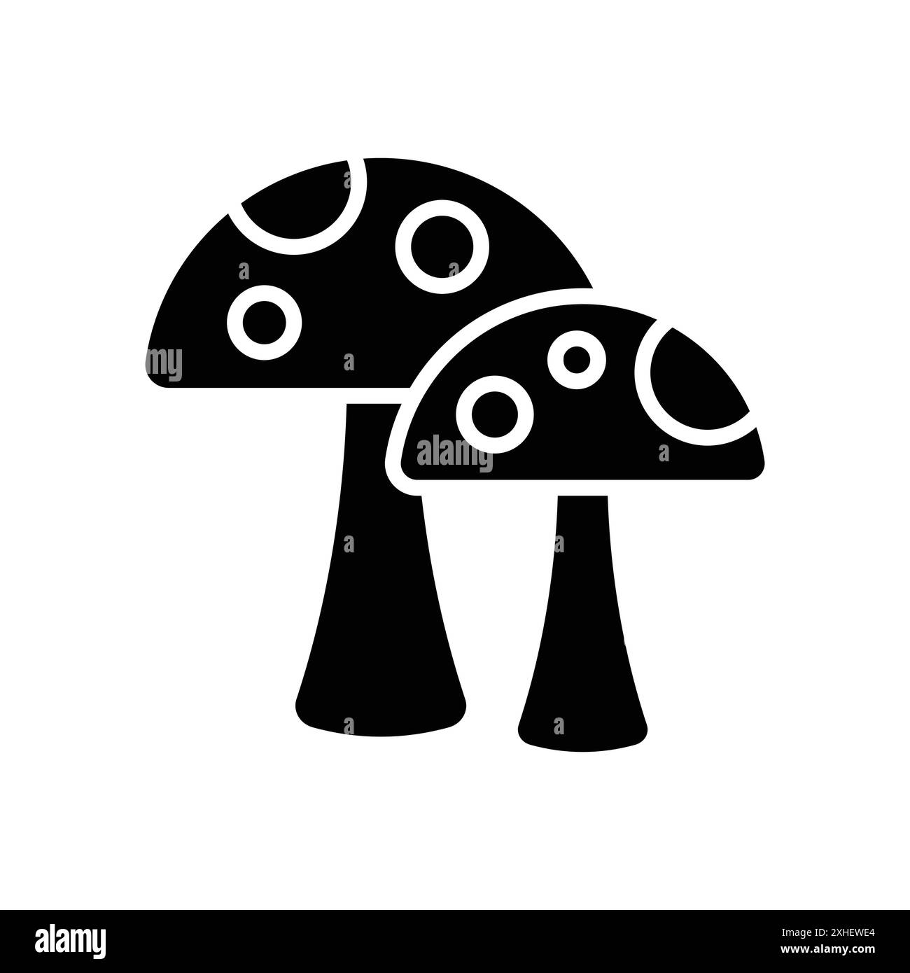 modello di disegno vettoriale con icona a fungo su sfondo bianco Illustrazione Vettoriale