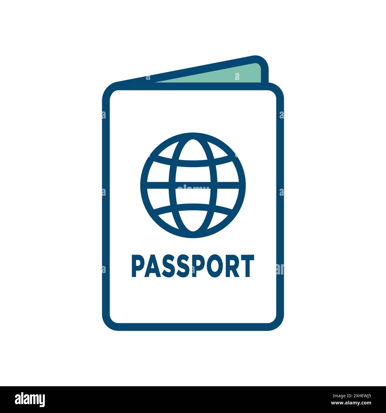 modello di disegno vettoriale dell'icona passport su sfondo bianco Illustrazione Vettoriale