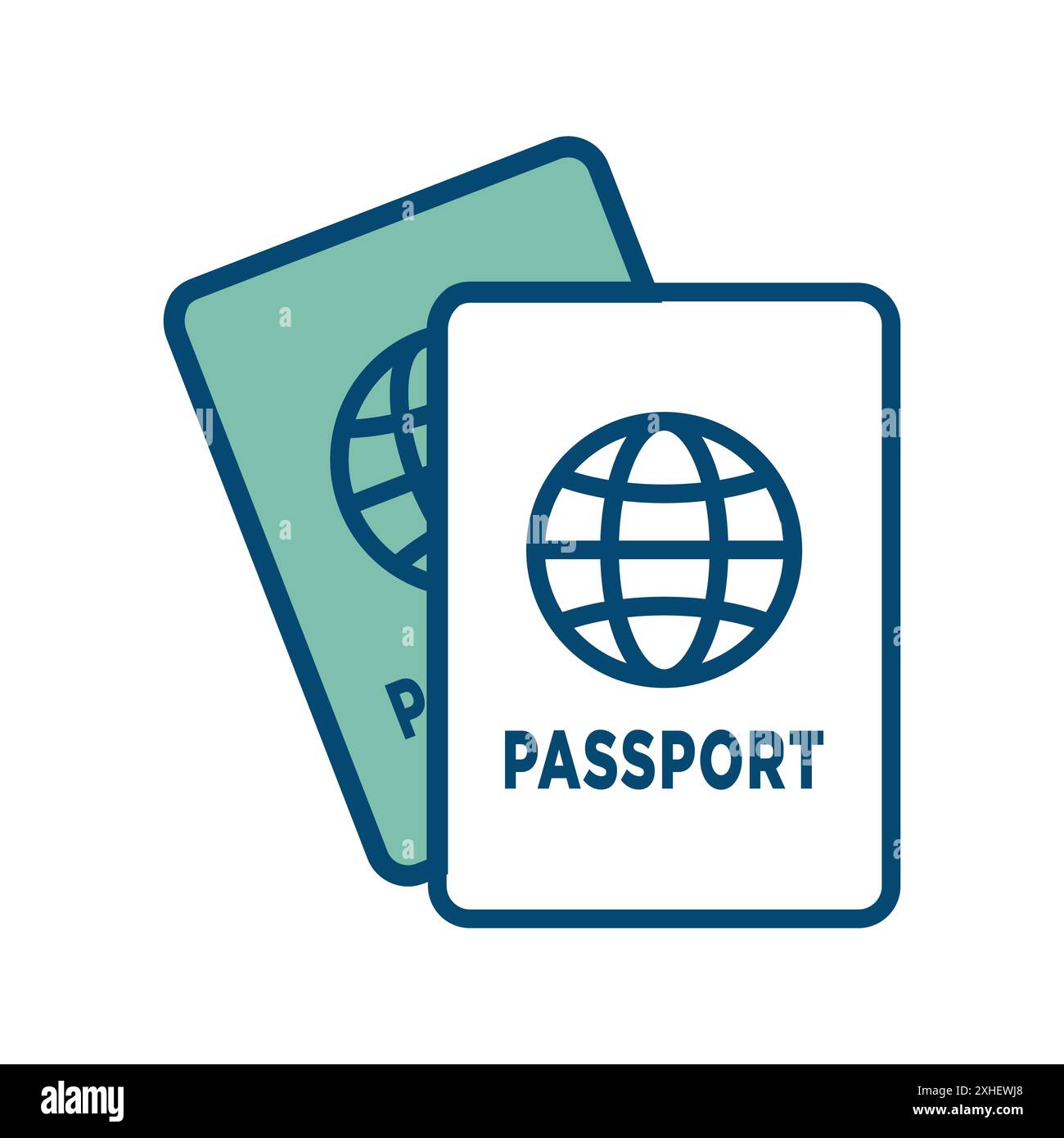 modello di disegno vettoriale dell'icona passport su sfondo bianco Illustrazione Vettoriale