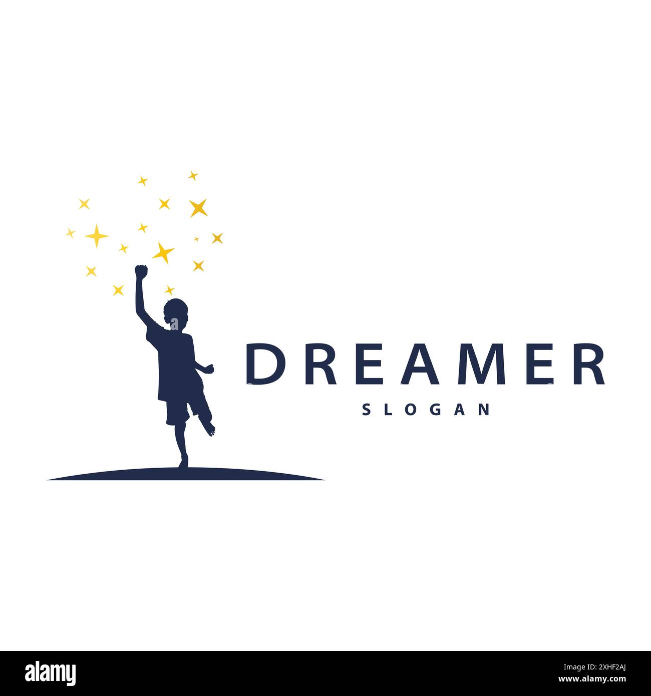 Dream Logo, Kids Dream Inspiration Design, Fun Learning Star Reach Vector, Kids Dream Logo Template Illustrazione Vettoriale