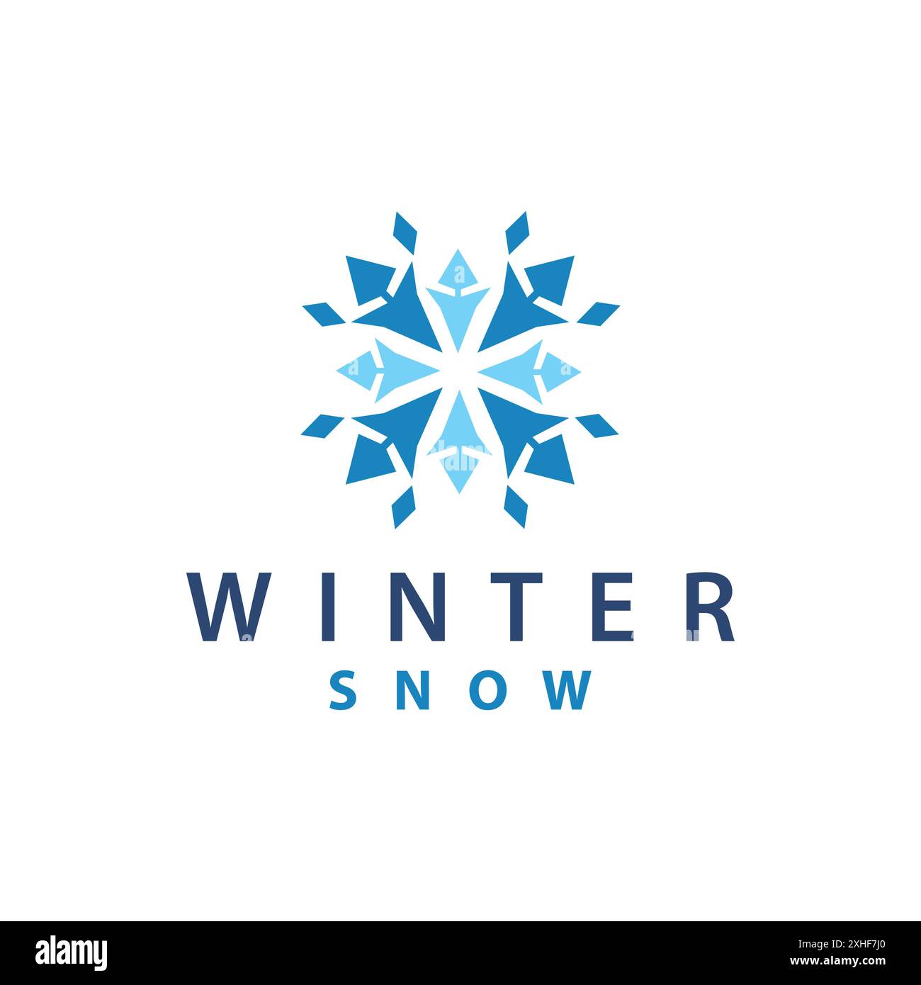 Logo Snowflake, Design invernale Frozen Ice modello semplice per prodotti e tecnologia Illustrazione Vettoriale