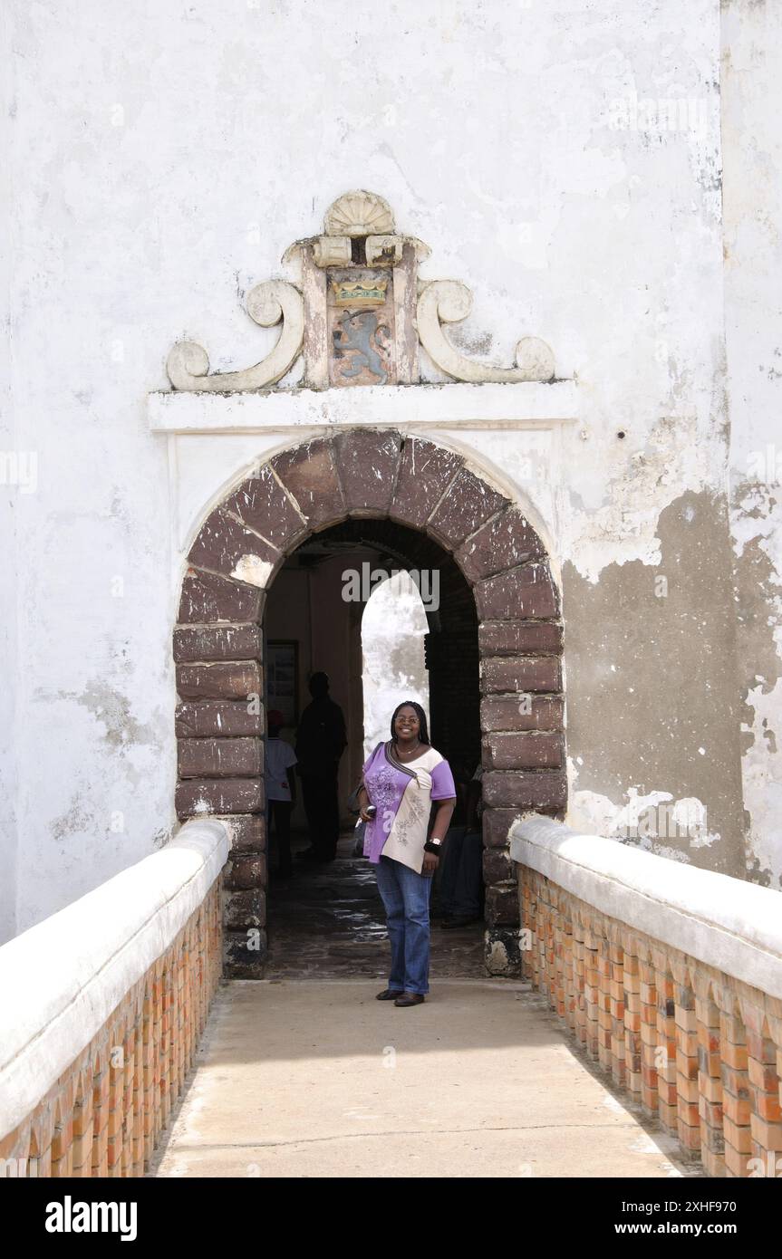 Passageway, Cape Coast Castle, Cape Coast, Ghana - Fortezza dove gli schiavi erano detenuti prima di essere inviati nelle Americhe e altrove; fortezza britannica; Foto Stock