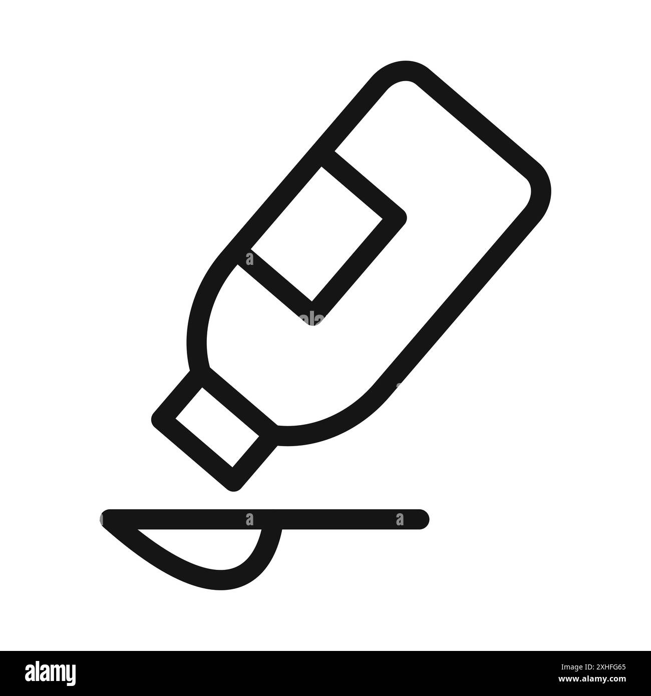 Icona dello sciroppo per la tosse simbolo vettoriale o set di cartelli con contorno bianco e nero Illustrazione Vettoriale