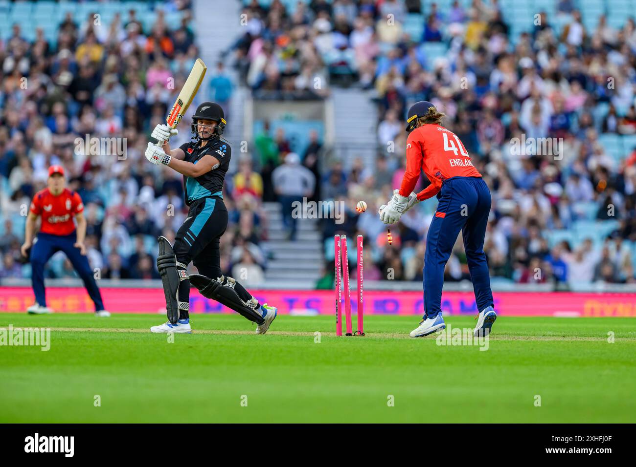 LONDRA, REGNO UNITO. 13 luglio, 24. Durante l'England Women vs New Zealand Vitality T20 International Series al Kia Oval Cricket Ground sabato 13 luglio 2024 a LONDRA, INGHILTERRA. Crediti: Taka Wu/Alamy Live News Foto Stock