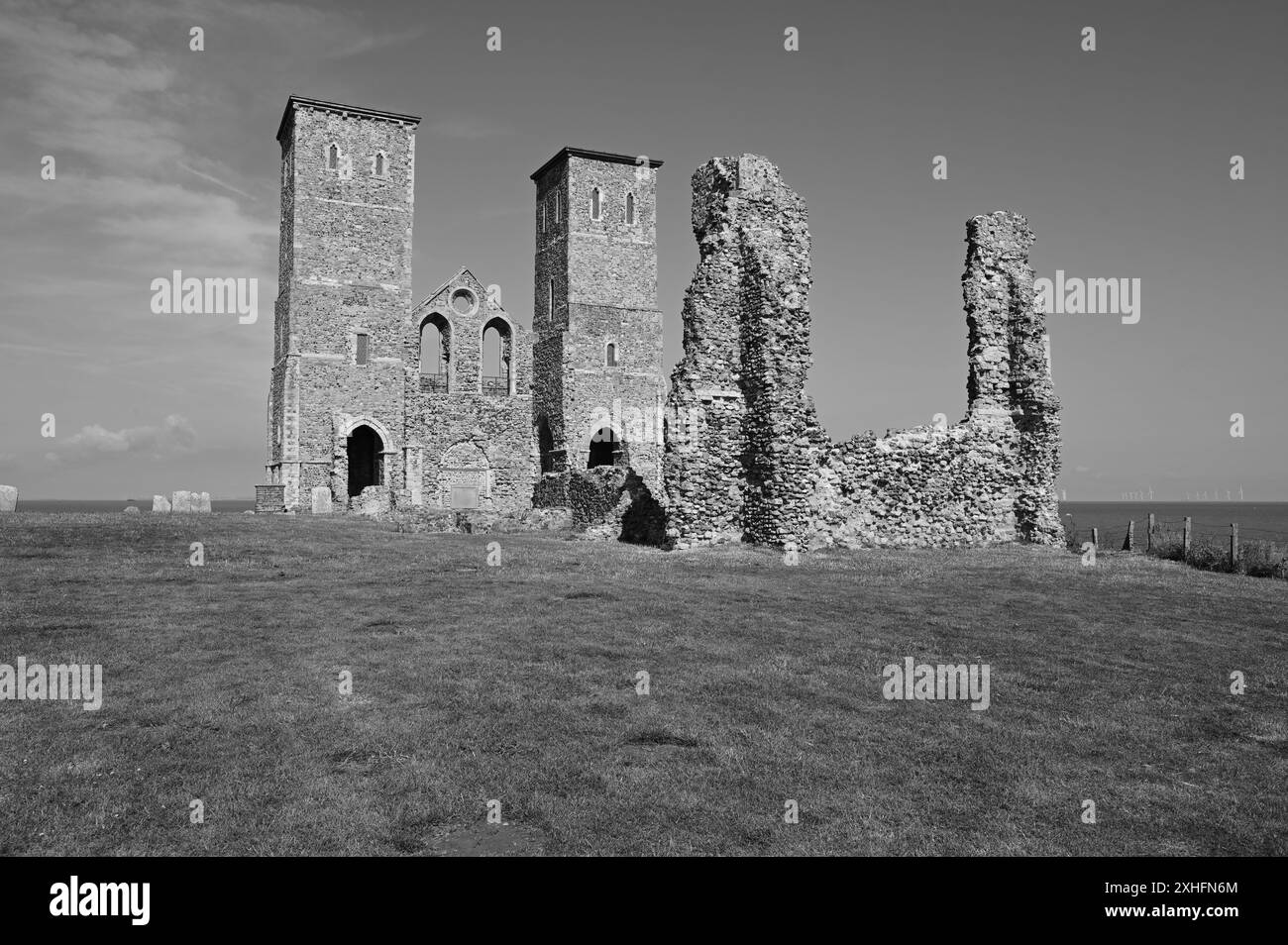 Torri Reculver e fortezza romana Foto Stock