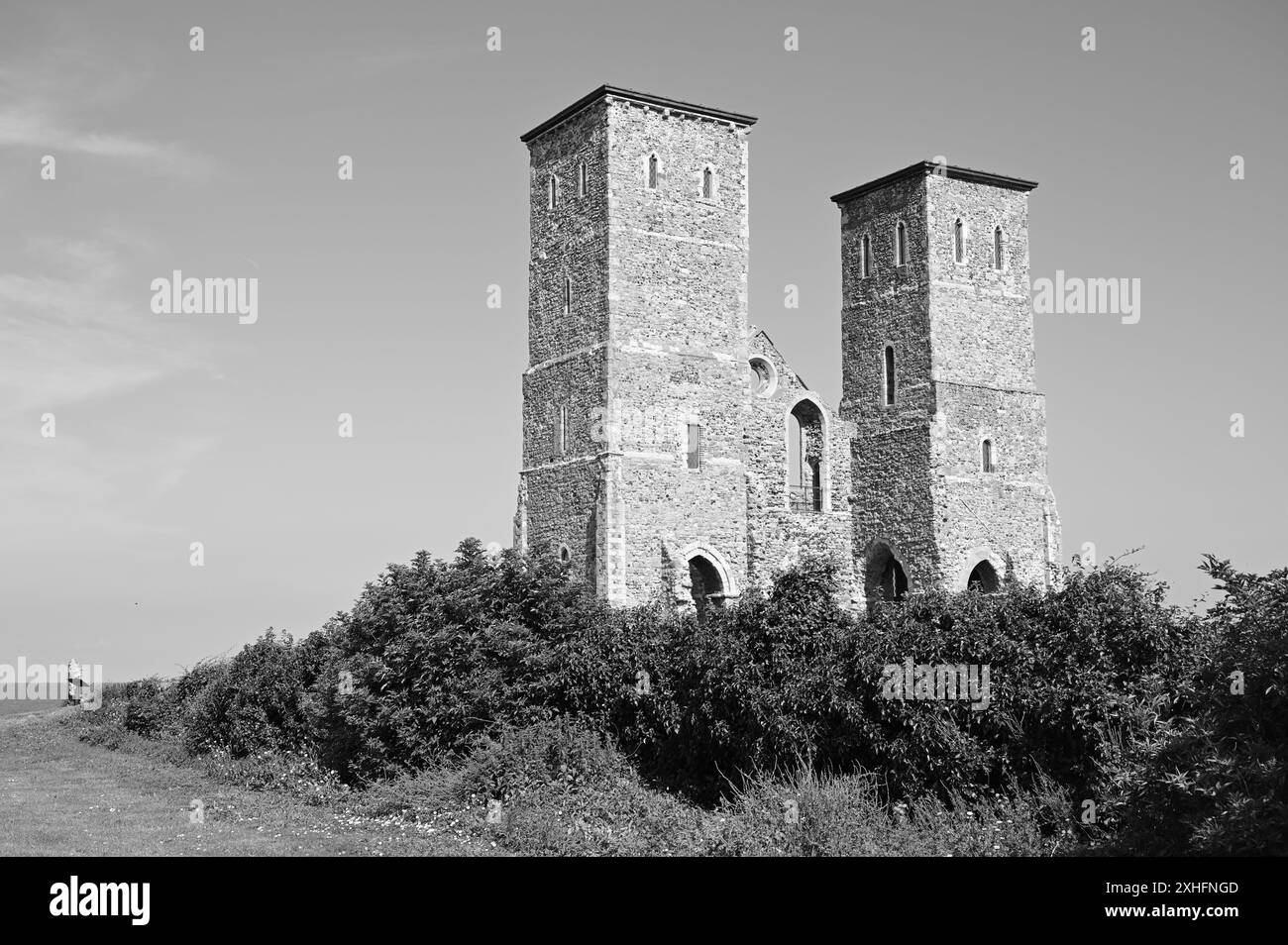 Torri Reculver e fortezza romana Foto Stock