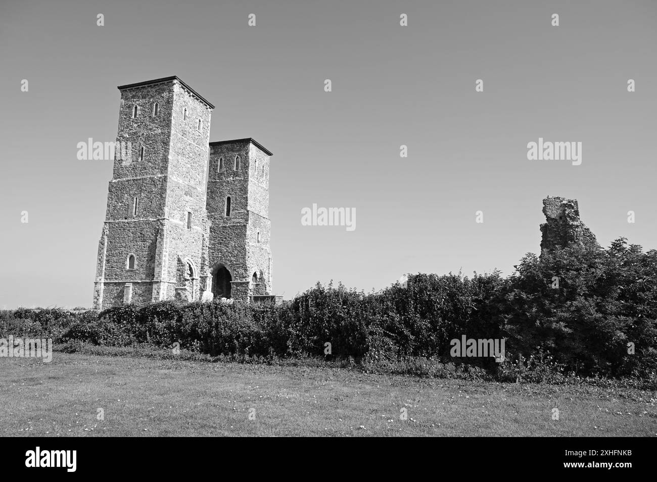 Torri Reculver e fortezza romana Foto Stock