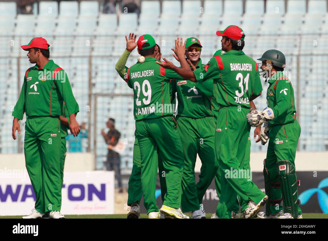 Bangladesh-Zimbabwe First One Day Inter National (ODI) Match of Five Match Series allo Sher-e-Bangla National Cricket Stadium di Mirpur, Dhaka, Banglade Foto Stock