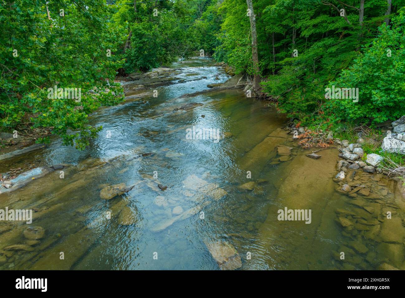 Bushkill Creek, Tatamy, Pennsylvania Foto Stock