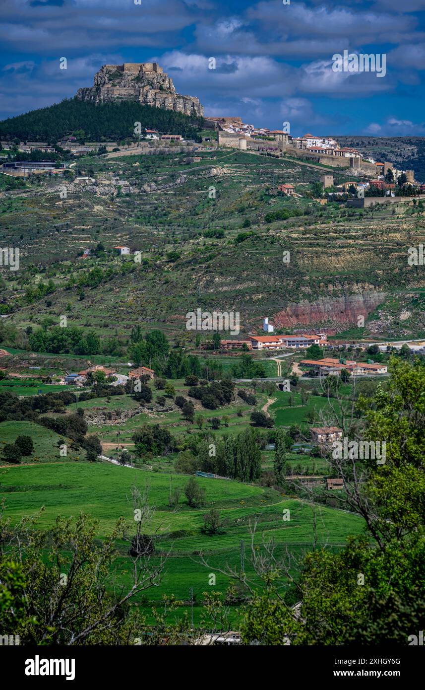 Veduta di Morella, Castello, Spagna. Maggio 2022 Foto Stock