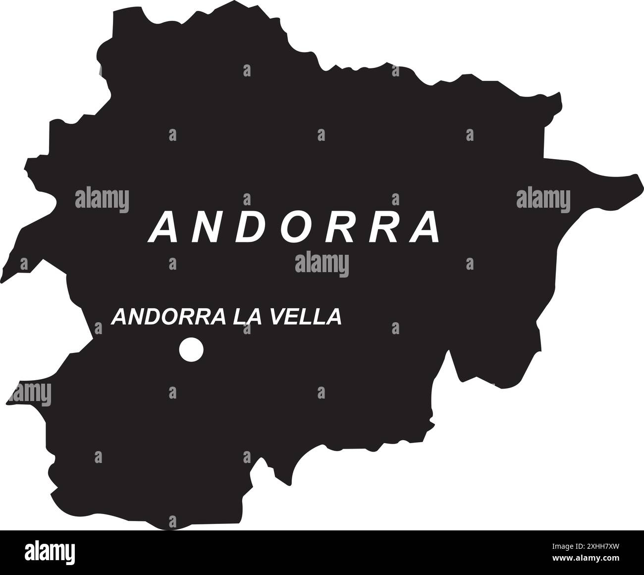 Modello di disegno dell'illustrazione vettoriale della mappa Andorra Illustrazione Vettoriale