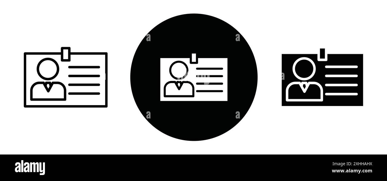 Icona dipendente permanente Vector Black line art in bianco e nero bordo set segno di raccolta Illustrazione Vettoriale