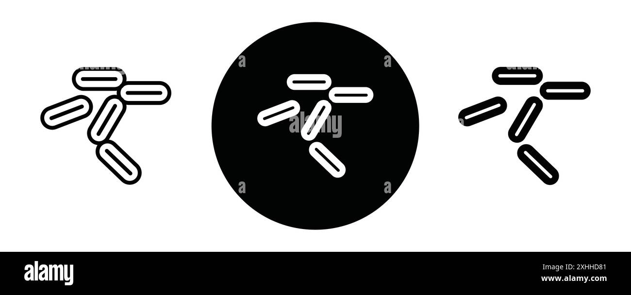 Icona del lievito Black line art vettoriale in bianco e nero contorno set segno di raccolta Illustrazione Vettoriale