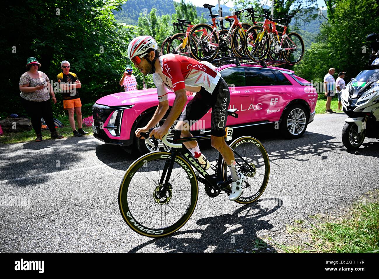 Tour de France - tappa 15 - domenica 14 luglio 2024 Loudenvielle > Plateau de Beille. Martin Guillaume per il team Cofidis foto Jasper Jacobs/Pool/GodinImages Foto Stock