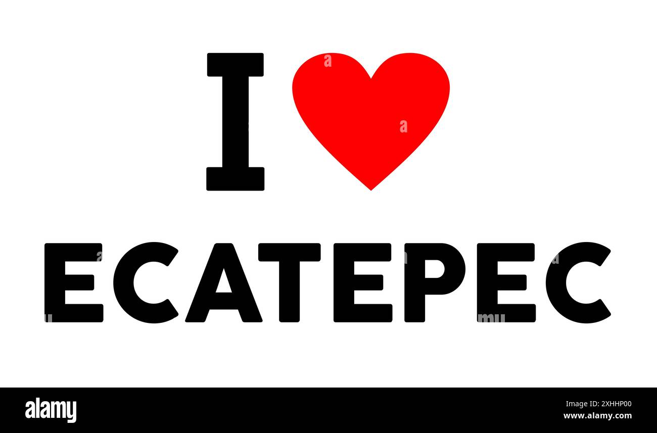 Amo la città Ecatepec Messico simbolo illustrazione Foto Stock