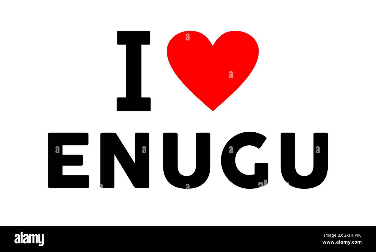 Amo la città Enugu Nigeria simbolo illustrazione Foto Stock