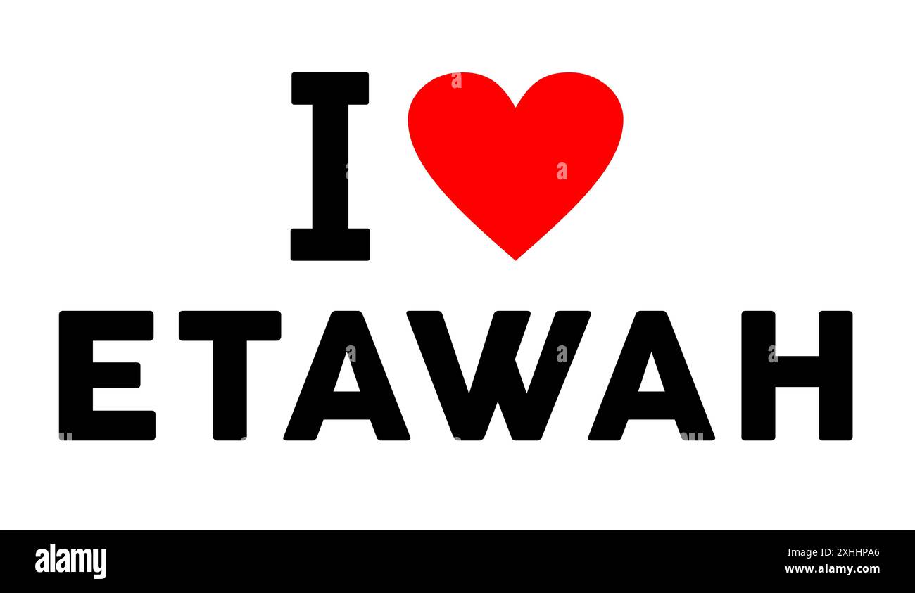 Amo la città Etawah India simbolo illustrazione Foto Stock