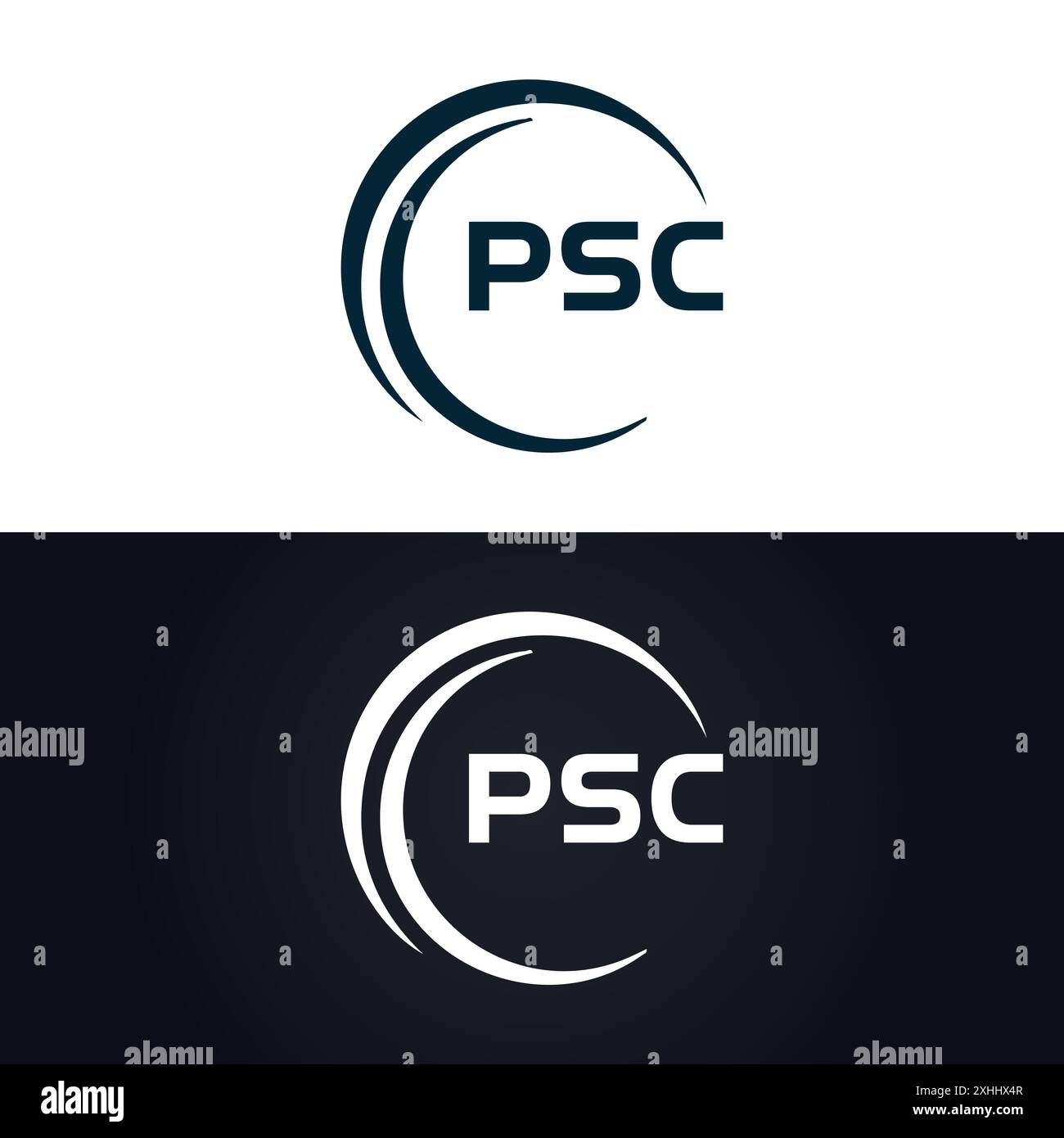 Logo PSC. DESIGN P S C. Lettera PSC bianca. Design del logo con lettera PSC, P S C. Logo lettera P S C in ORO, LOGO GOLDEN, TRE, stile. set di logo letter Illustrazione Vettoriale