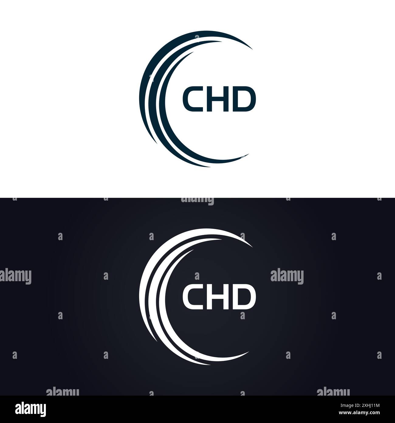 Logo CHD. DESIGN C H D. Lettera CHD bianca. Design con logo CHD, lettera C H D. Logo C H D Letter in ORO, LOGO GOLDEN, TRE, stile. set di logo letter Illustrazione Vettoriale