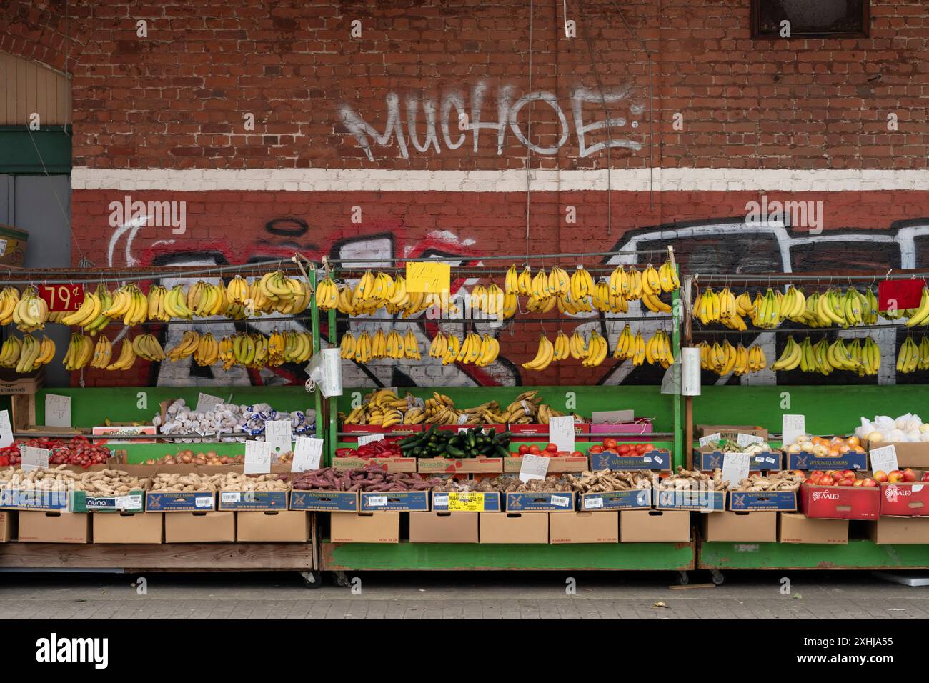 Un mercato all'aperto a Chinatown a Honolulu, Oahu, Hawaii, USA. Foto Stock