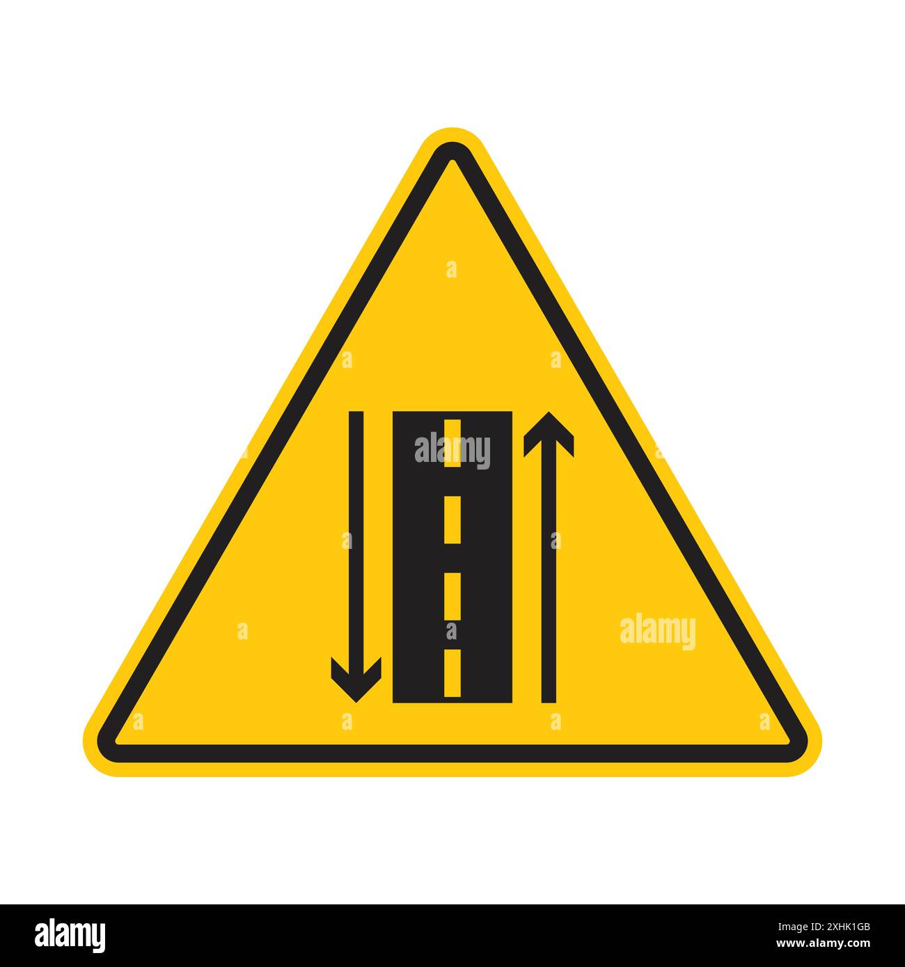 Segnaletica stradale a due vie Black line art Vector in bianco e nero Illustrazione Vettoriale