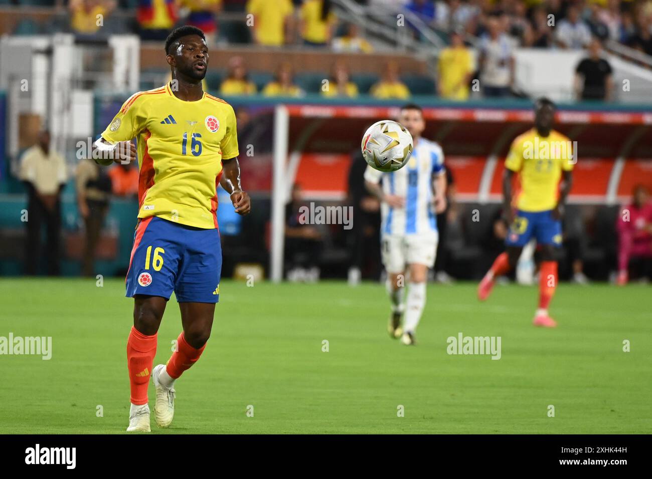 Miami Gardens, Stati Uniti. 14 luglio 2024. Jefferson Lerma della Colombia, durante la finale della CONMEBOL Copa America 2024 tra Argentina e Colombia, all'Hard Rock Stadium, a Miami Gardens, negli Stati Uniti, il 14 luglio. Foto: Rodrigo Caillaud/DiaEsportivo/Alamy Live News crediti: DiaEsportivo/Alamy Live News Foto Stock