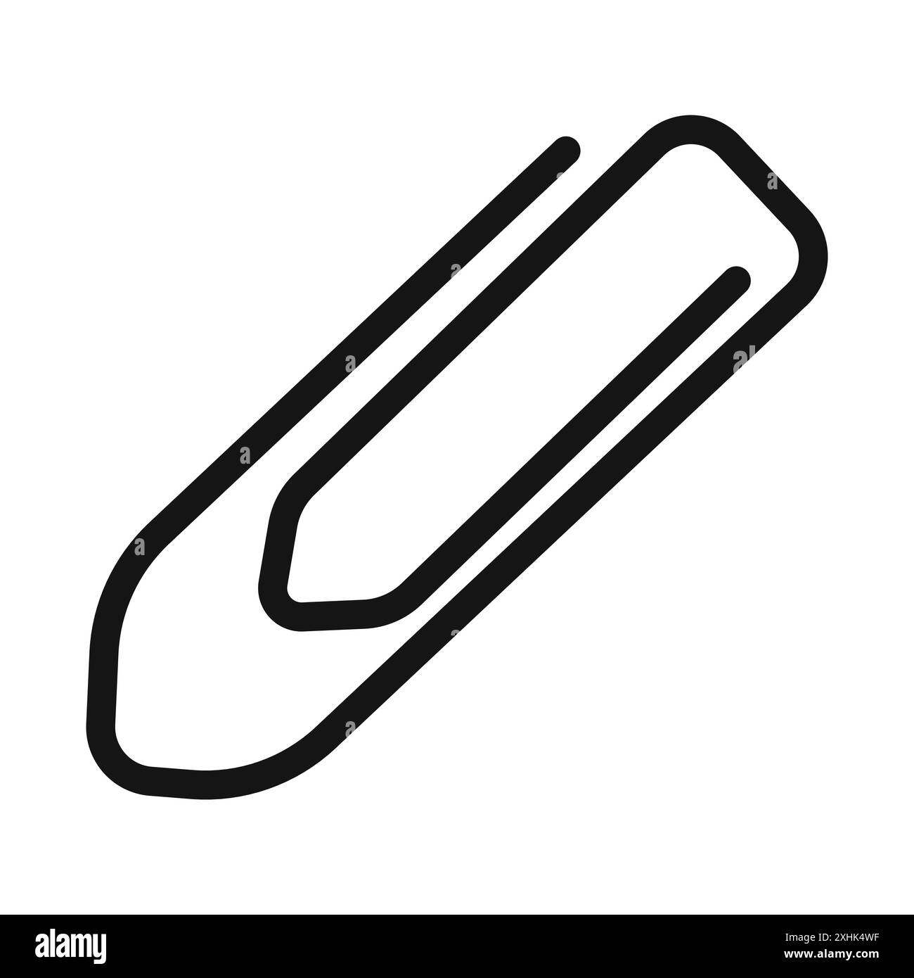 Icona clip di attacco vettore grafico linea nera in bianco e nero segno di raccolta del set di contorni Illustrazione Vettoriale