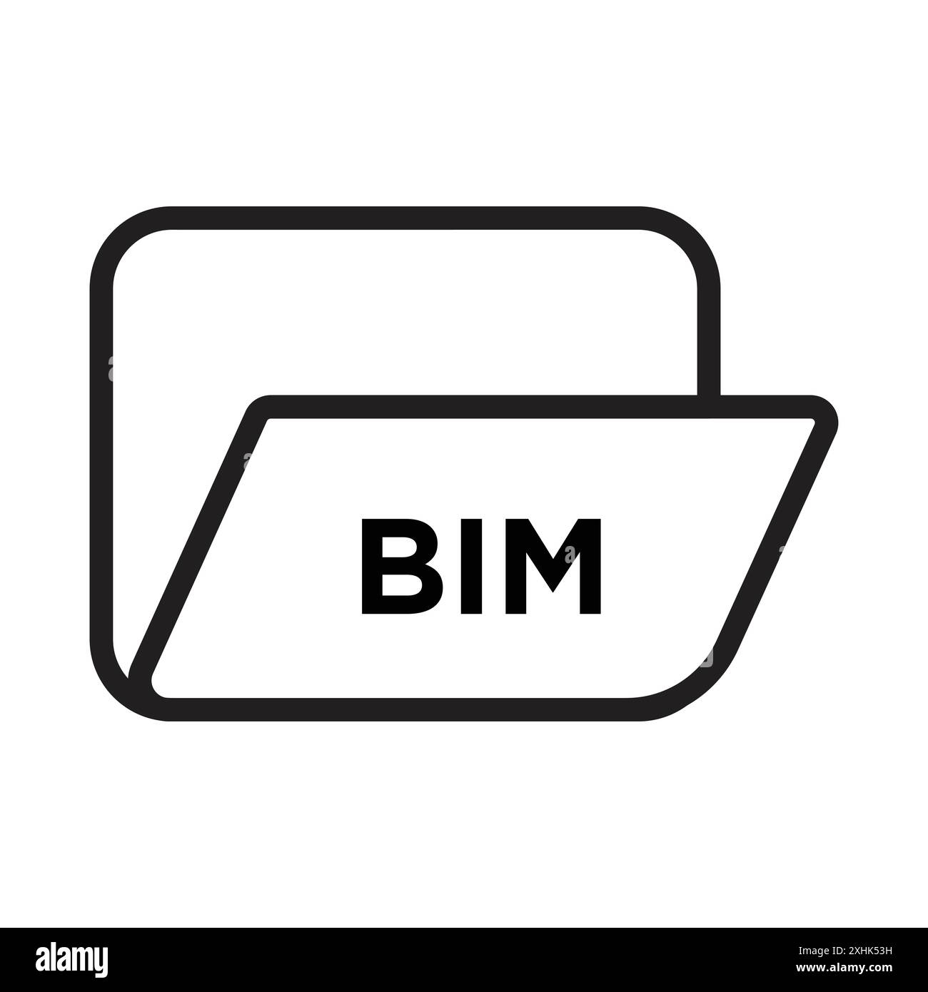 BIM Icon Black line art Vector in bianco e nero contorno set segno di collezione Illustrazione Vettoriale