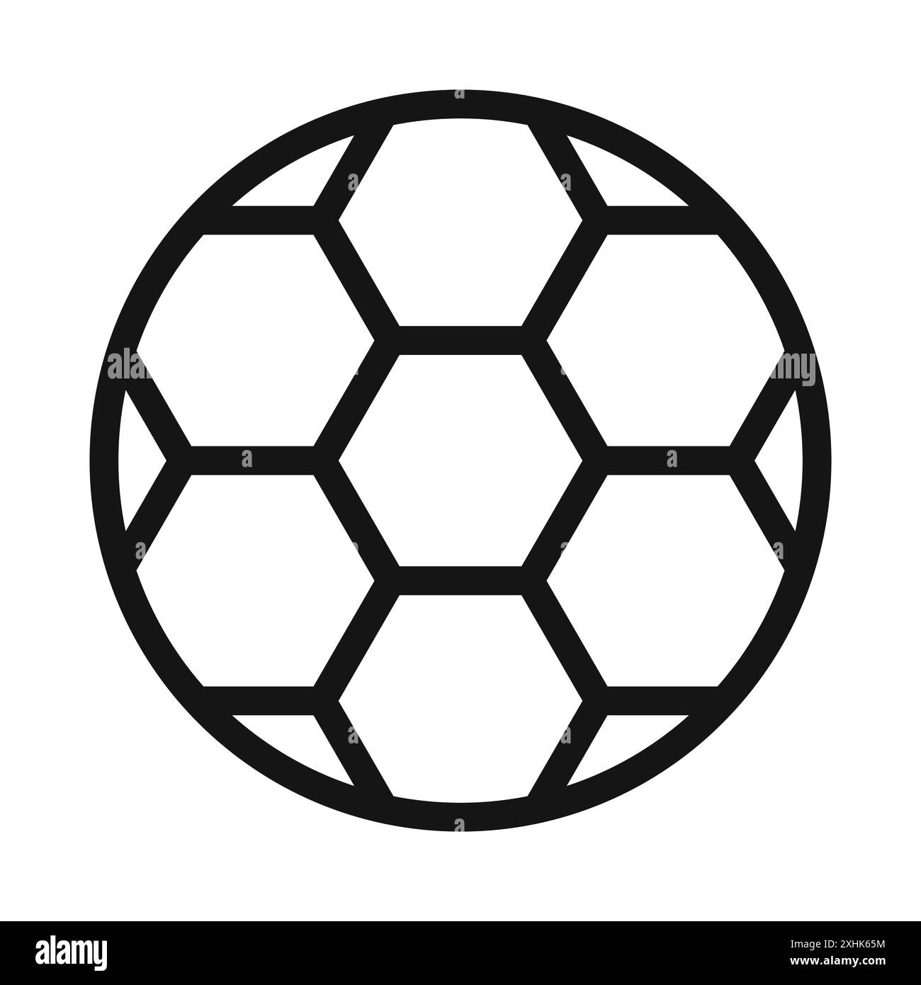 Icona del calcio Black line art Vector in bianco e nero con il simbolo della collezione Illustrazione Vettoriale