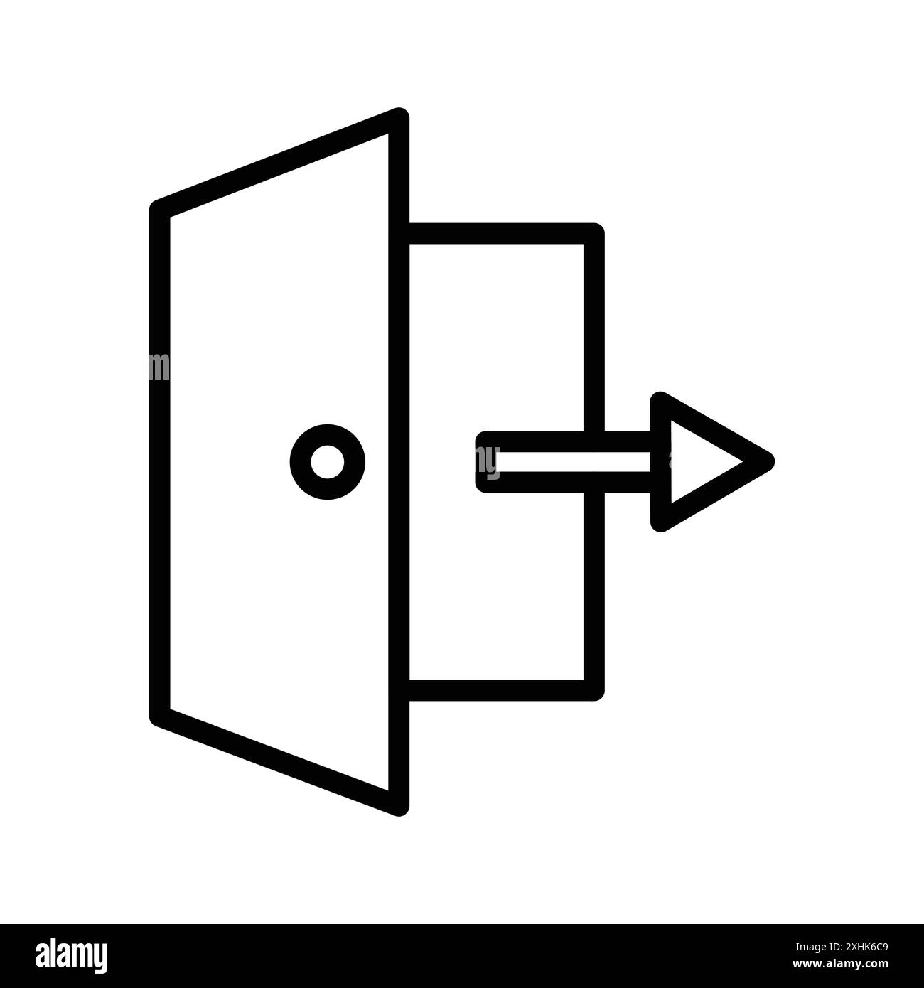 Icona di uscita grafica con linea nera in bianco e nero Illustrazione Vettoriale Icona di uscita grafica con linea nera in bianco e nero Illustrazione Vettoriale