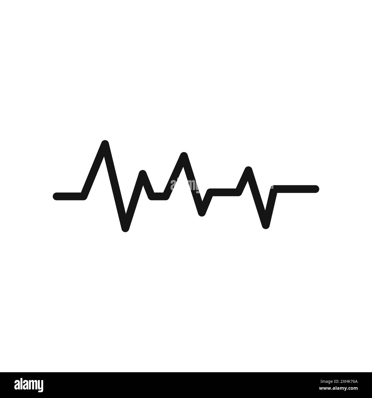 Icona a impulsi vettore grafico linea nera in bianco e nero bordo set segno di raccolta Illustrazione Vettoriale