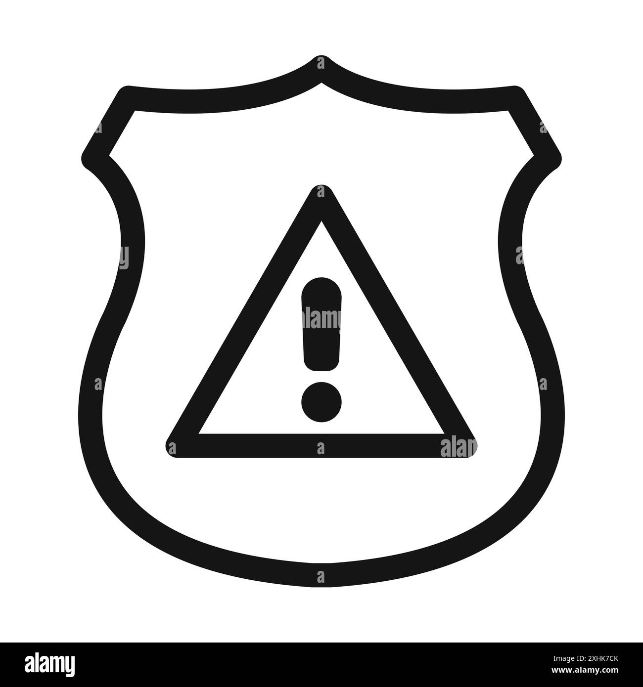 Icona esclamativa scudo logo vettoriale Set Collection o gruppo pacchetto Illustrazione Vettoriale