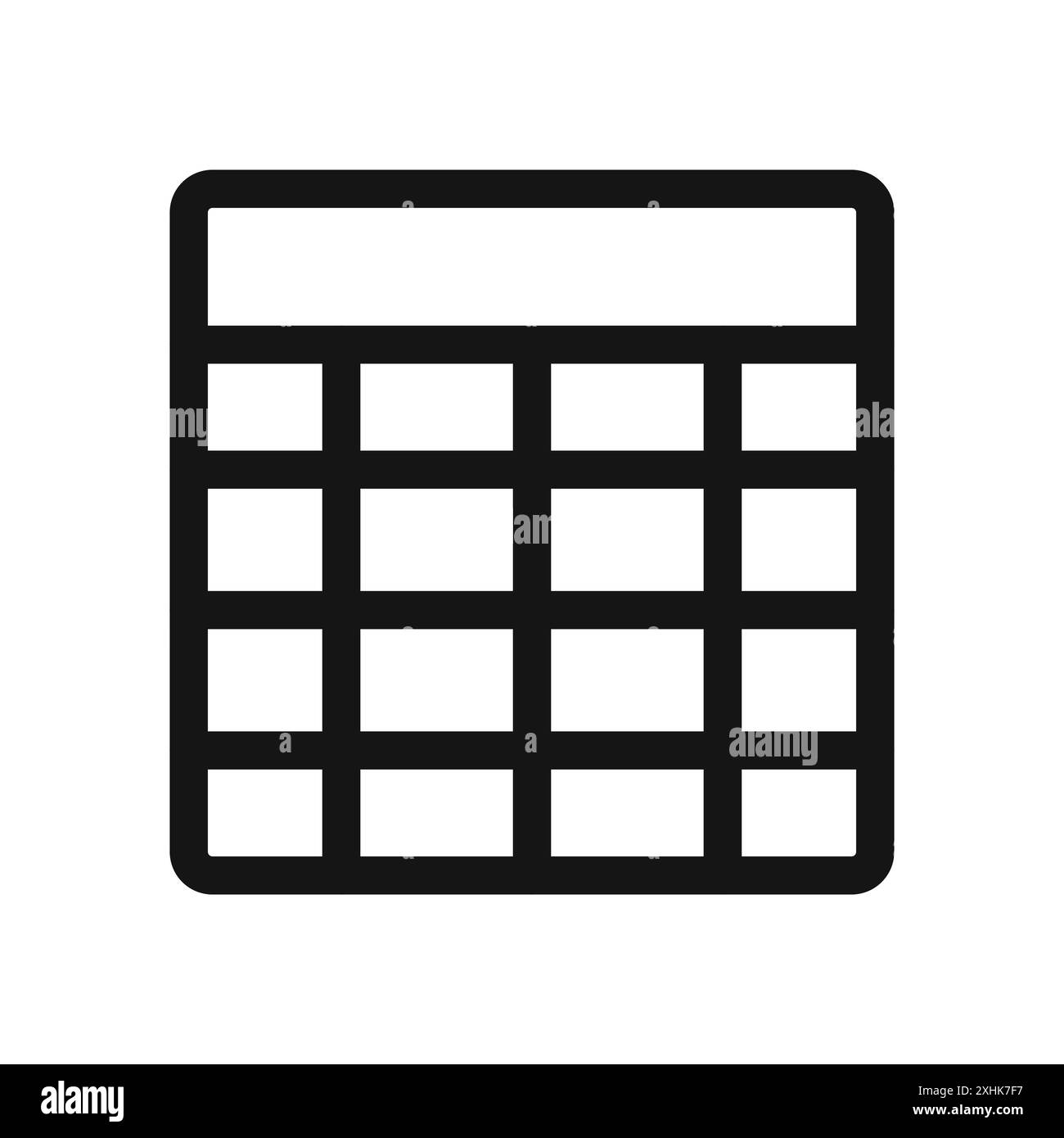 Icona di layout tabella vettore grafico linea nera in bianco e nero segno di raccolta set contorno Illustrazione Vettoriale