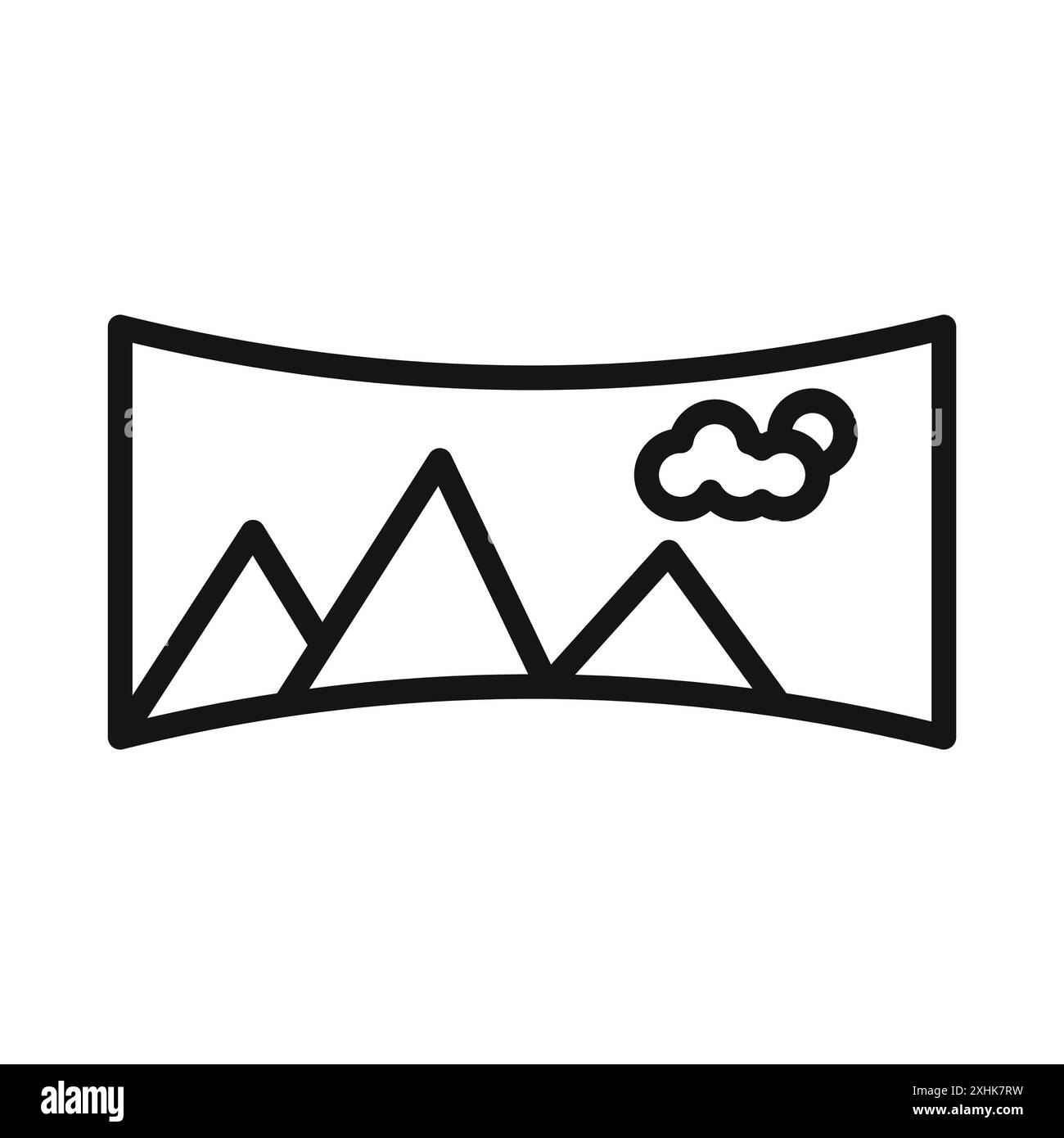 Icona panoramica Black line art vettoriale in bianco e nero contorno set segno di collezione Illustrazione Vettoriale