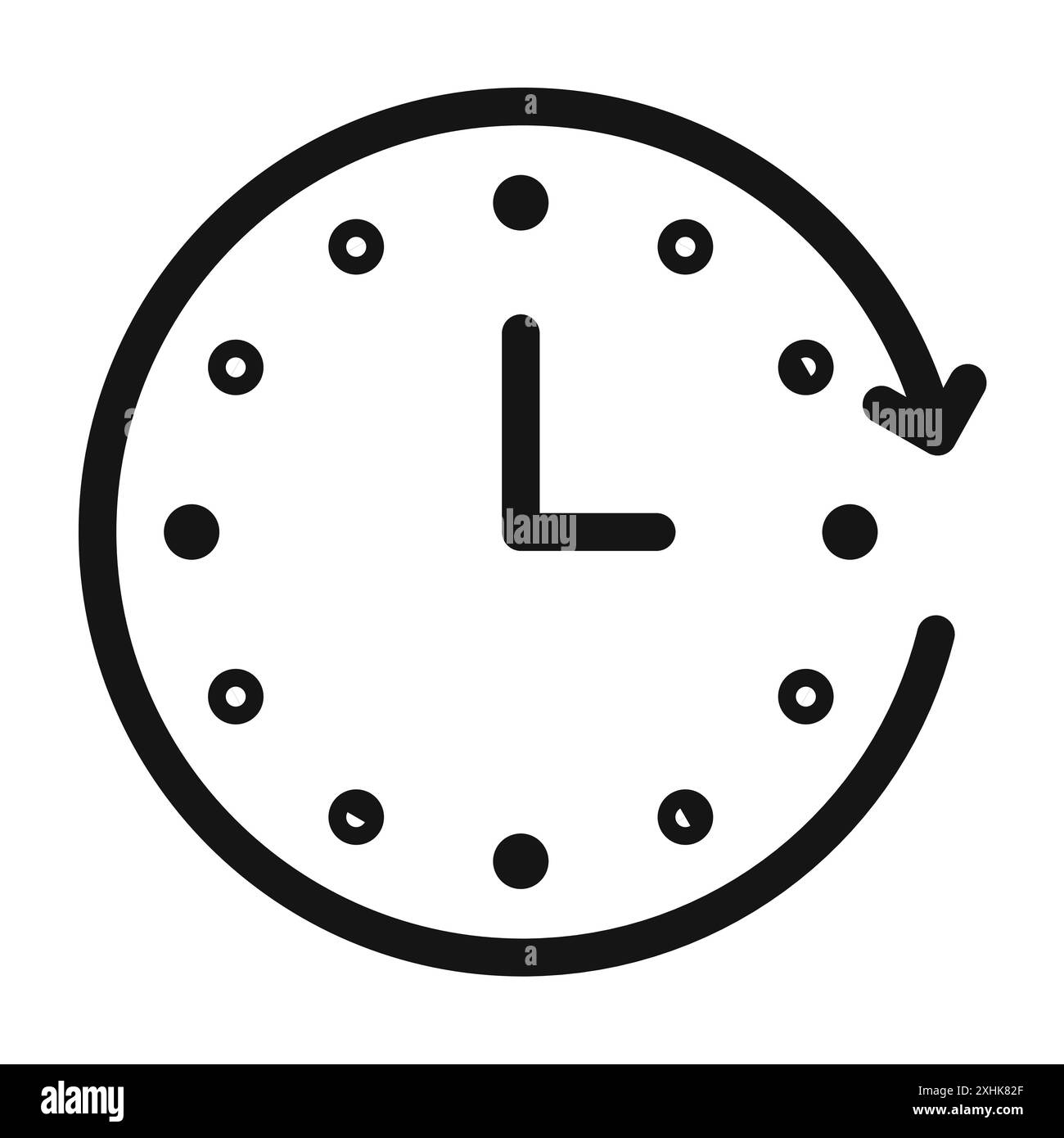 Icona Time Forward vettore grafico linea nera con bordo bianco e nero segno di raccolta set Illustrazione Vettoriale