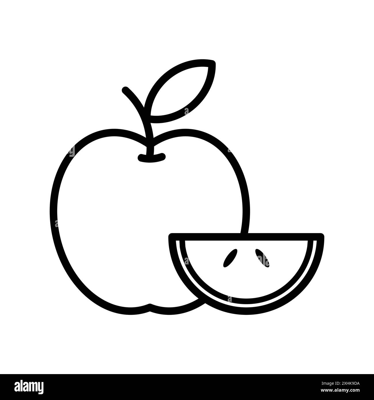 modello di disegno vettoriale icona apple fruit su sfondo bianco Illustrazione Vettoriale