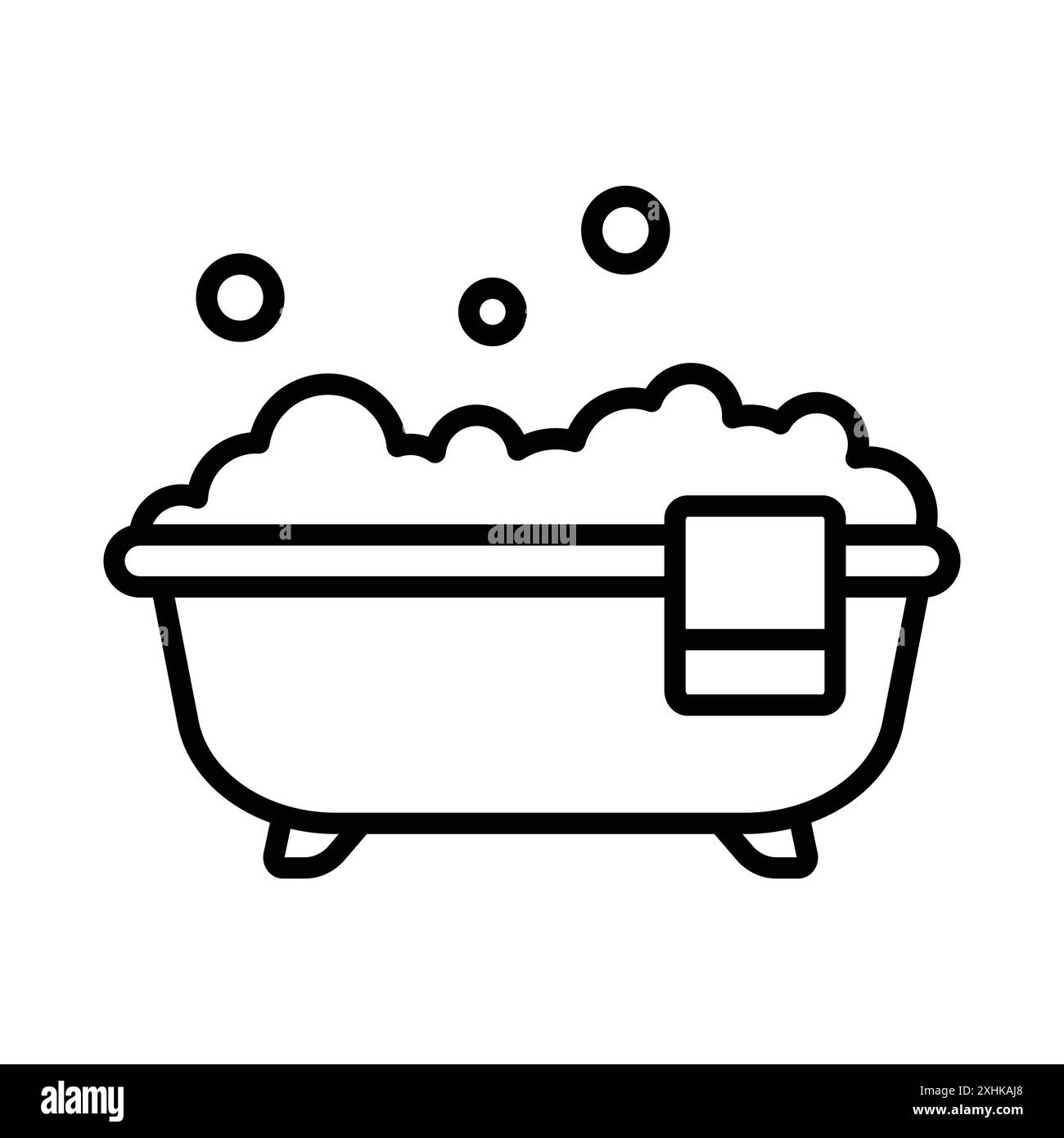 modello di disegno vettoriale icona vasca da bagno su sfondo bianco Illustrazione Vettoriale