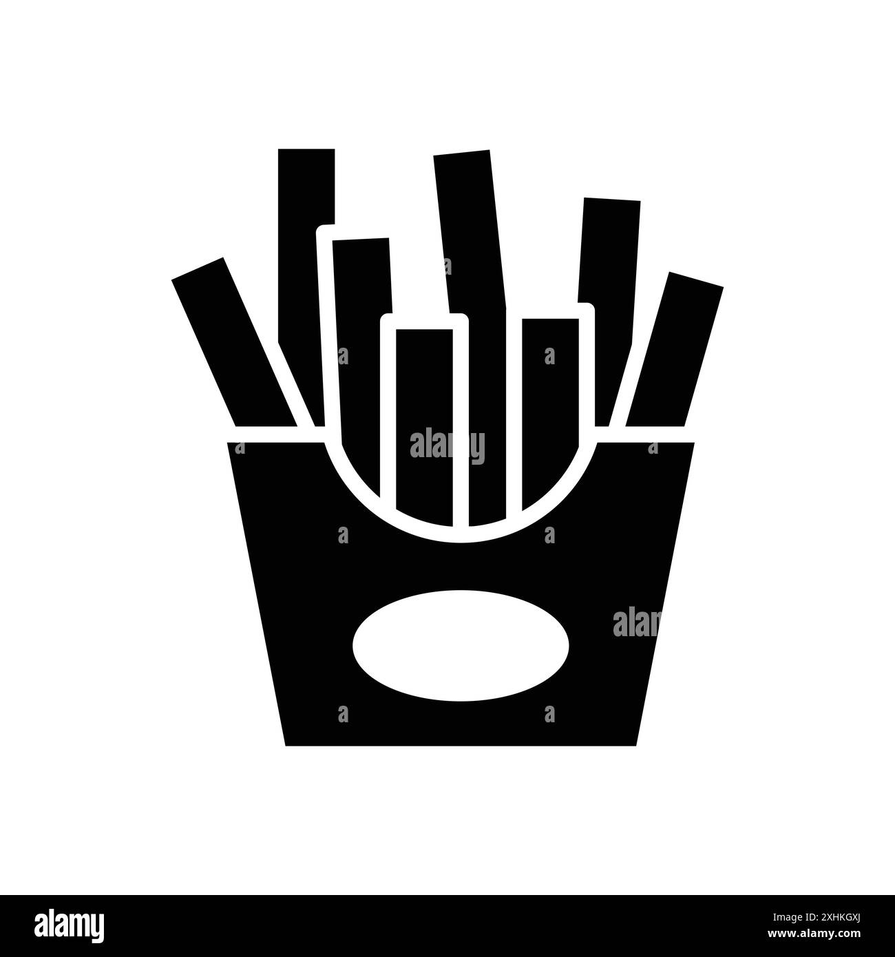 modello di design vettoriale icona patatine fritte su sfondo bianco Illustrazione Vettoriale