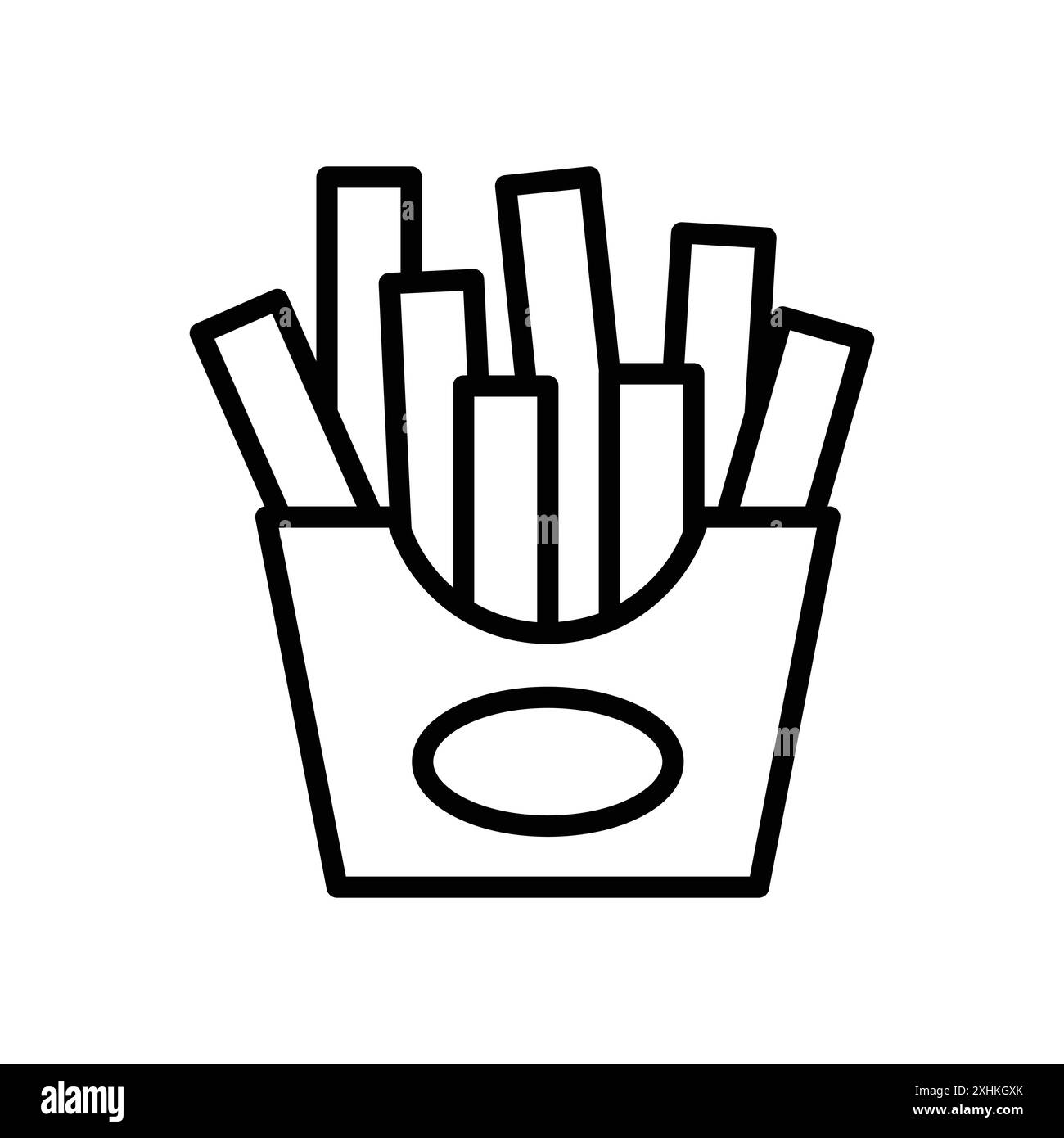 modello di design vettoriale icona patatine fritte su sfondo bianco Illustrazione Vettoriale