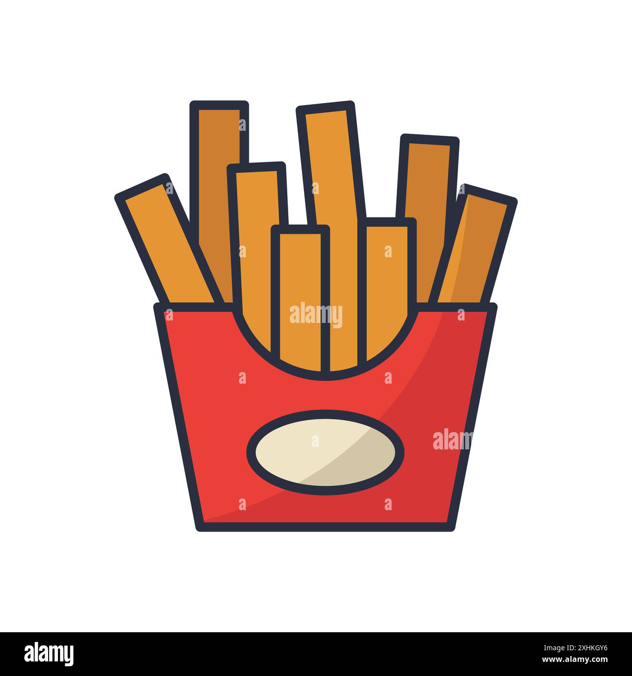modello di design vettoriale icona patatine fritte su sfondo bianco Illustrazione Vettoriale
