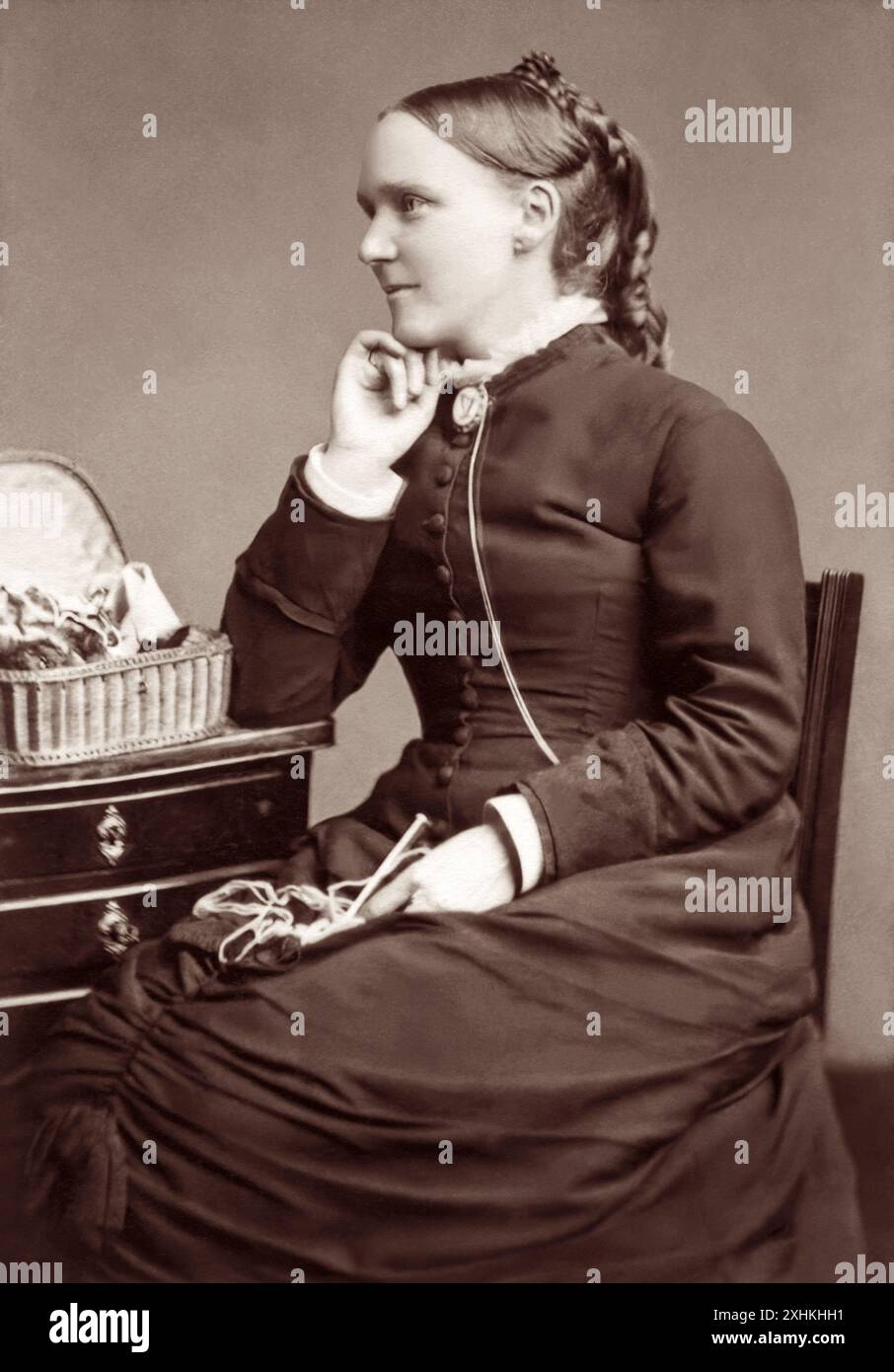 Frances Ridley Havergal (1836-1879), scrittore e poeta cristiano inglese, in un ritratto di Elliott & Fry il 1 febbraio 1879. Foto Stock