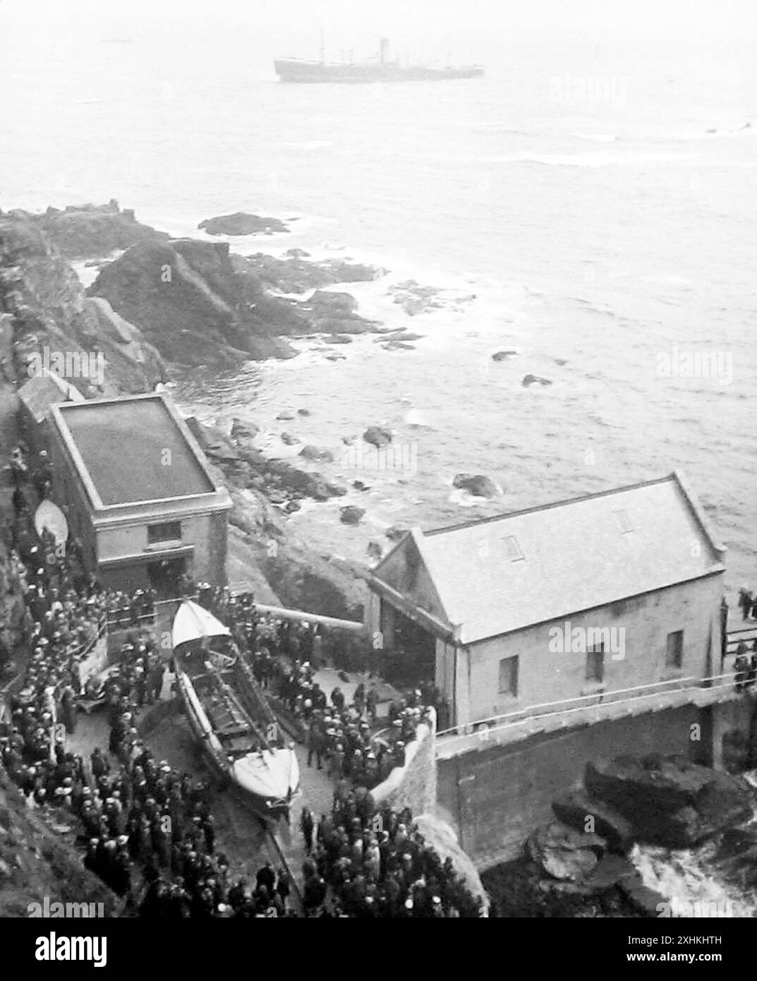 White Star Line SS si arenò al largo di Lizard, in Cornovaglia nel 1924. Foto Stock
