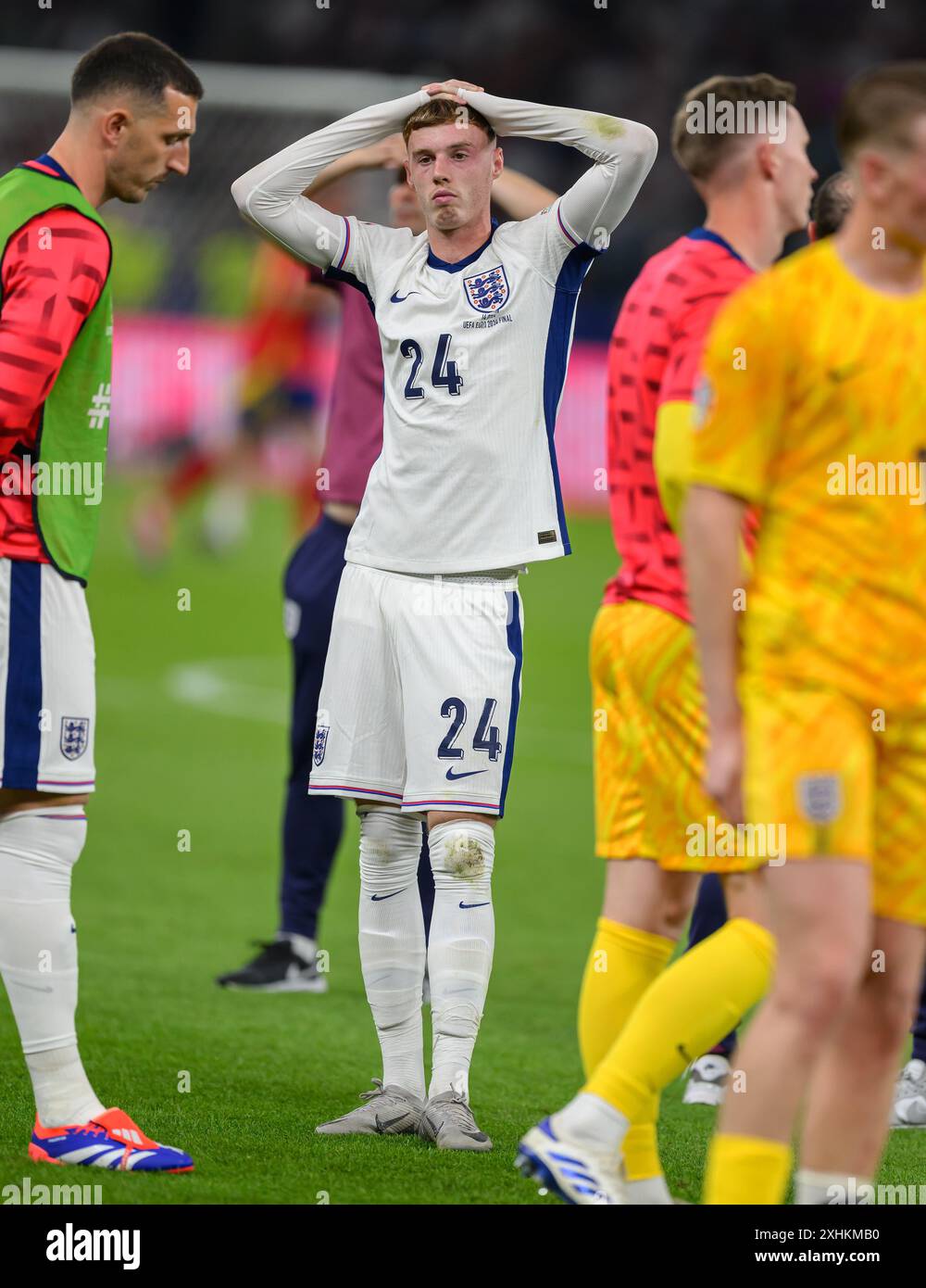 14 lug 2024 - Inghilterra contro Spagna - Campionati europei di calcio 2024 - finale - Stadio Olimpico - Berlino. Cole Palmer ha perso 2-1 contro la Spagna nella finale di EURO 2024. Foto : Mark Pain / Alamy Live News Foto Stock