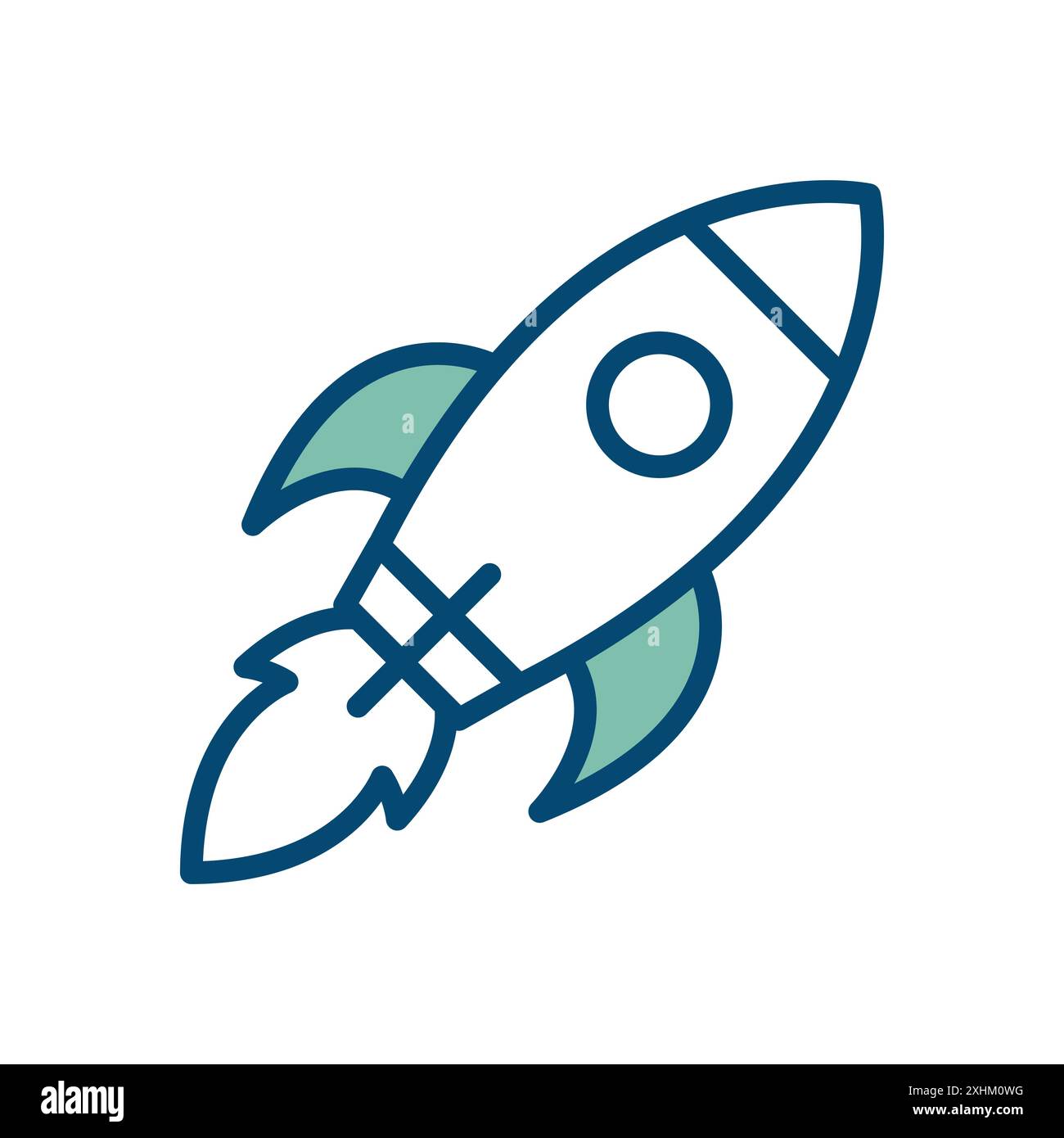 modello di disegno vettoriale icona rocket su sfondo bianco Illustrazione Vettoriale