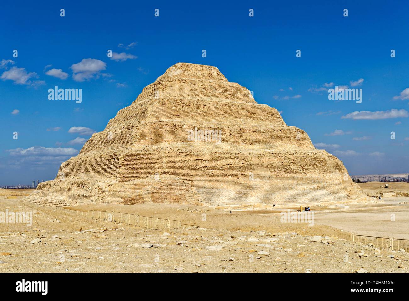 Egitto, basso Egitto, Saqqara, complesso funerario di Saqqara, patrimonio dell'umanità dell'UNESCO, la piramide a gradoni del re Djoser Foto Stock