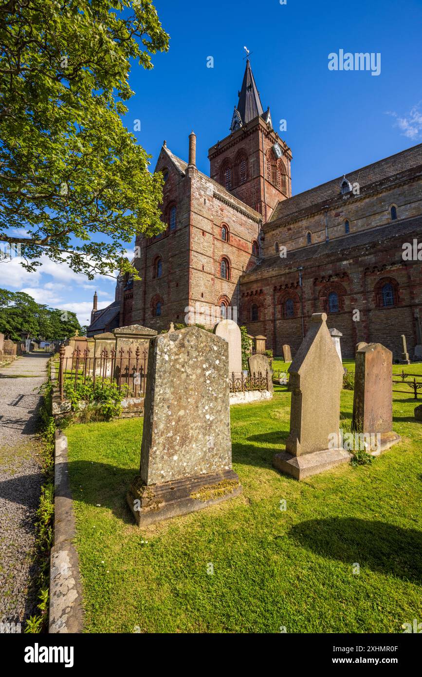 Cattedrale di San Magnus, Kirkwall, Isole Orcadi, Scozia settentrionale Foto Stock