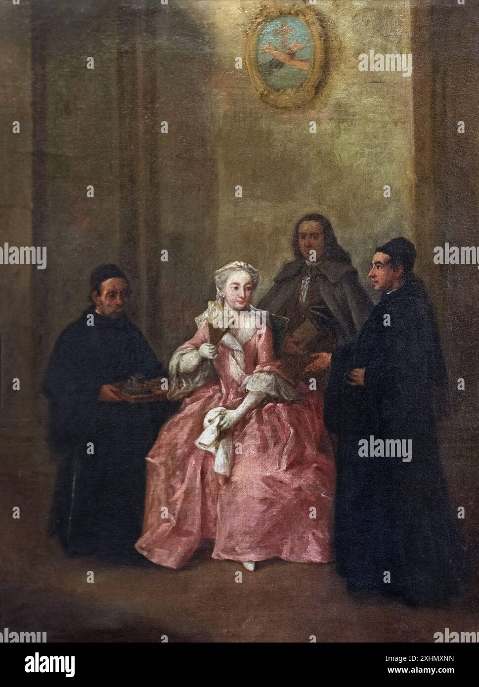 Ca' Rezzonico - la visita al convento - Pietro Longhi - la visita al convento dipinto di Pietro Longhi Foto Stock