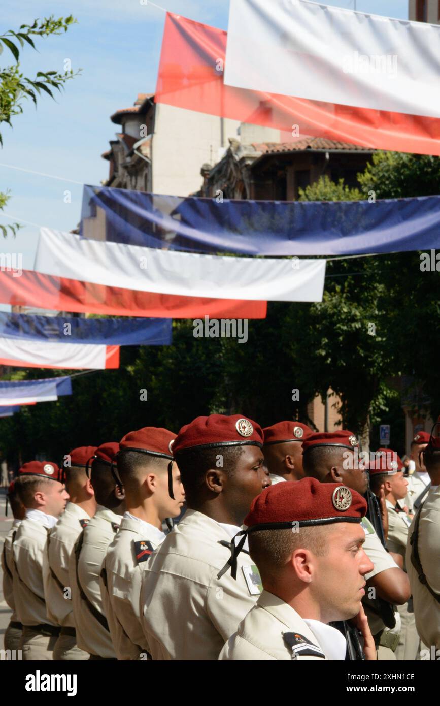 Tolosa, Francia. 14 luglio 2024. Mathieu Pinard Baillet/le Pictorium - 14 luglio 2024 parata militare a Tolosa - 14/07/2024 - Francia/Tolosa - 14 luglio 2024 parata militare a Tolosa credito: LE PICTORIUM/Alamy Live News Foto Stock